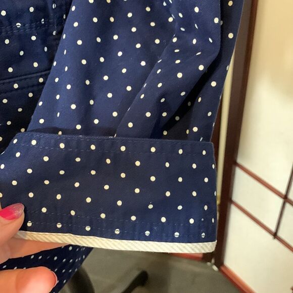 Talbots Plus Navy Blue polkadot buttoned up jacket 2X - Picture 4 of 12